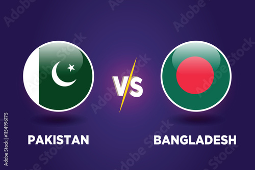 Pakistan VS Bangladesh , cricket match concept. with rival flags of both teams in circular shape isolated on blue background.with editable EPS file.
PAK vs BANG.