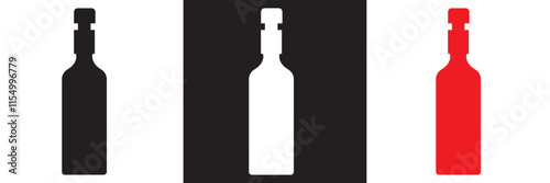 Bottle icon. Vector illustration. isolated on white and black background. EPS 10