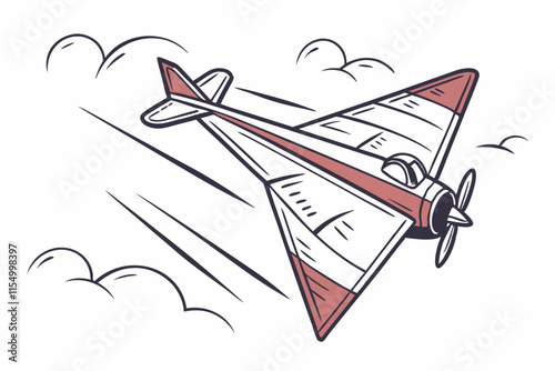 Paper Airplane: A Folded Creation Soaring in Flight vector silhouette on a white background