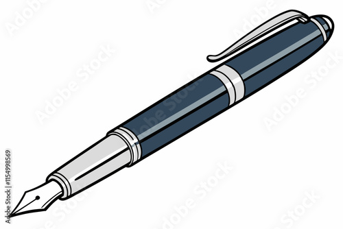 Pen: Elegance in Writing with a Sleek Design vector silhouette on a white background