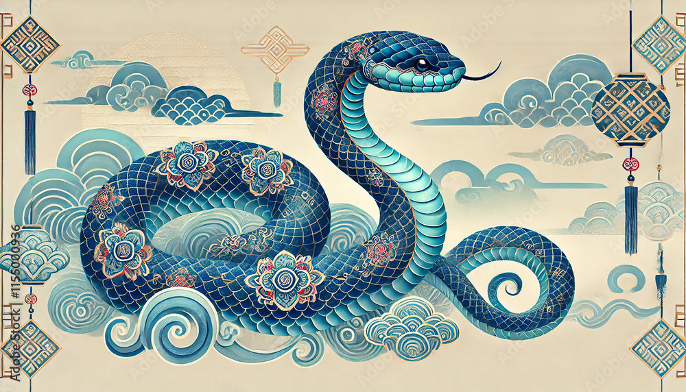 Obraz premium blue snake 2025