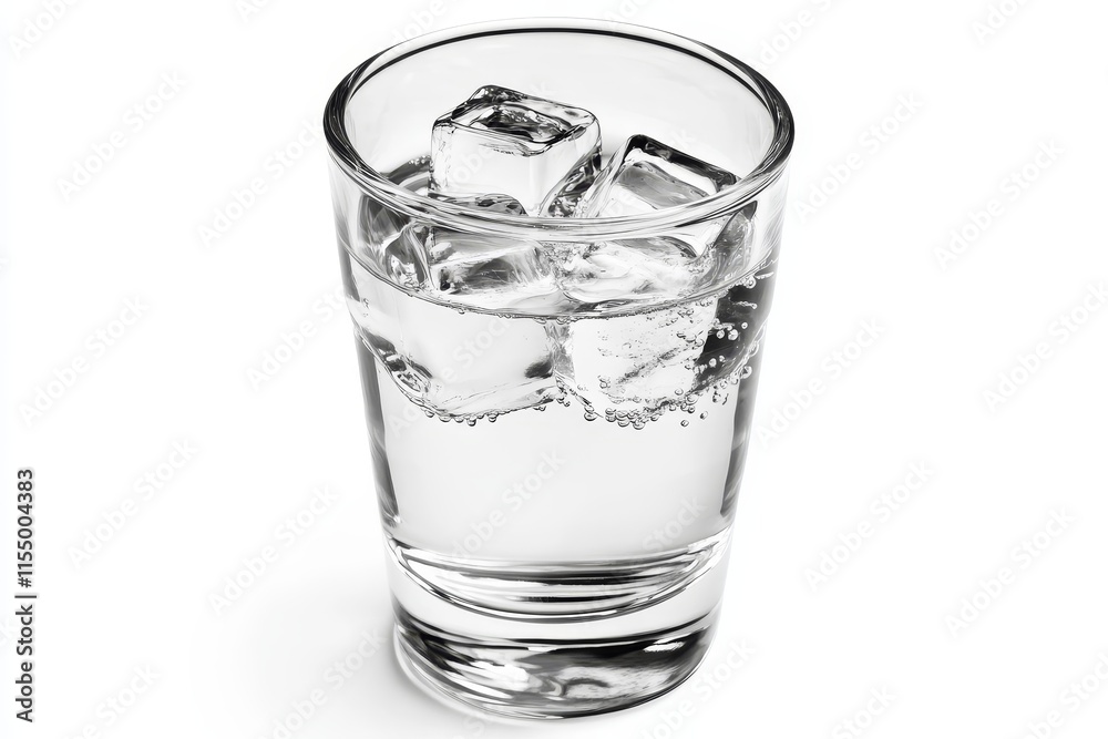 Glass of water with ice cubes. Glass of water with ice cubes.