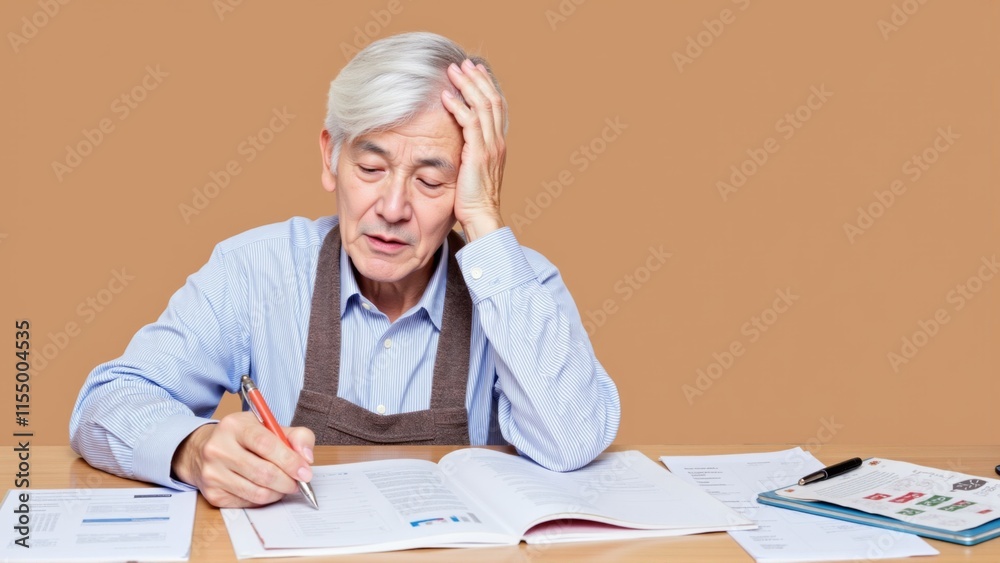 Man Worrying About Paying Bills and Bankruptcy Man Worrying About Paying Bills and Bankruptcy