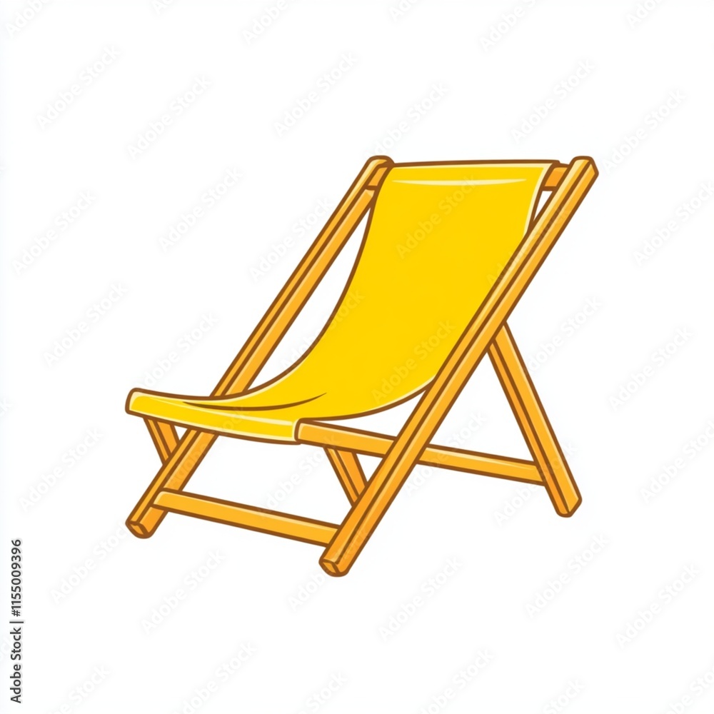 beach chair isolated on white. generative ai beach chair isolated on white. generative ai