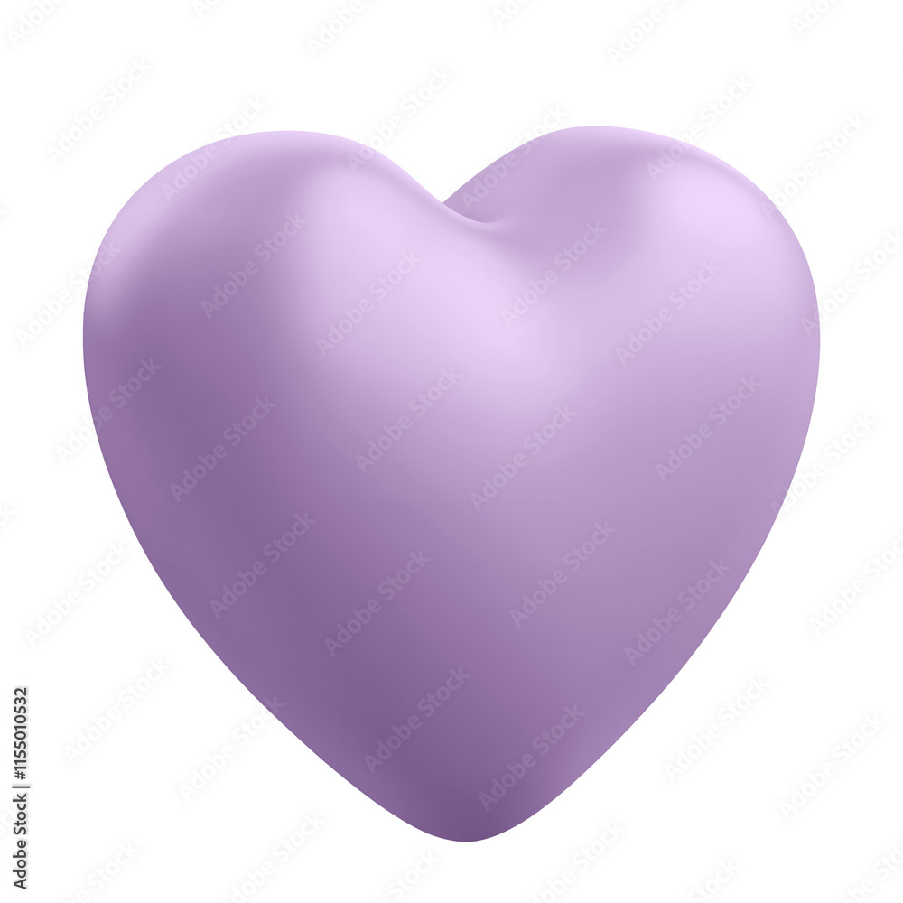 Lilac heart 3d render on transparent background. Lilac heart 3d render on transparent background.