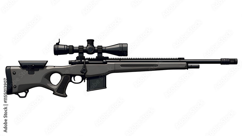 Sniper rifle isolated on white background Sniper rifle isolated on white background