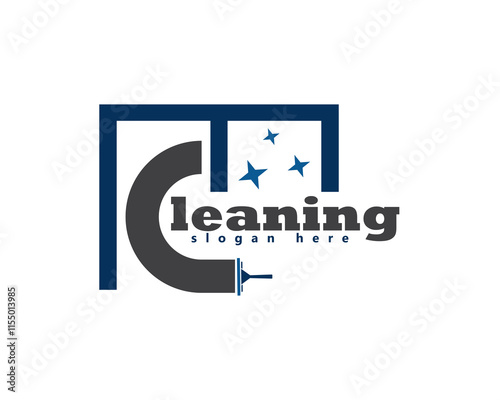 creative wiper with c-shaped footprint and window above logo design