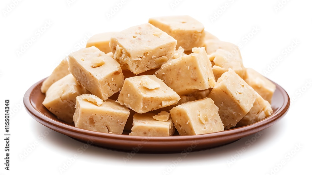 Sweet nougat with almonds and pistachios on white background Sweet nougat with almonds and pistachios on white background