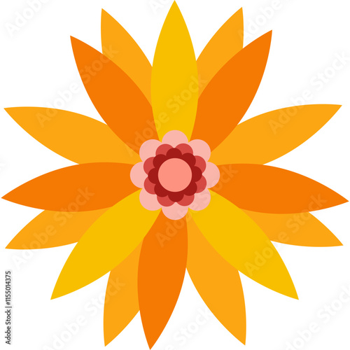 flower with color hand draw style