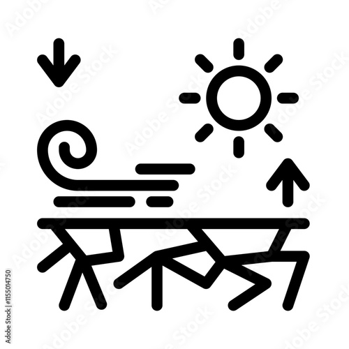 Icon Drought Heat With Style Outline
