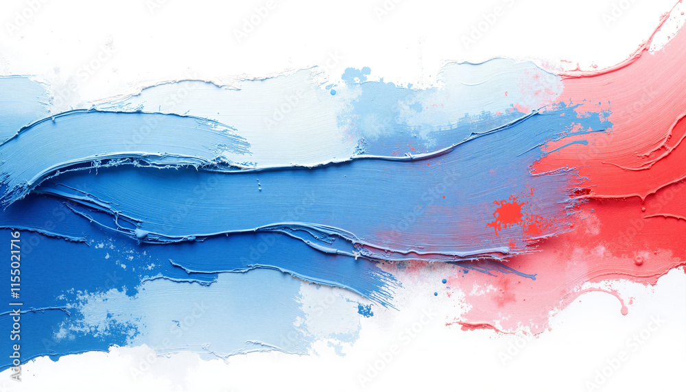 Obraz premium Vibrant blue and red abstract brushstroke texture 