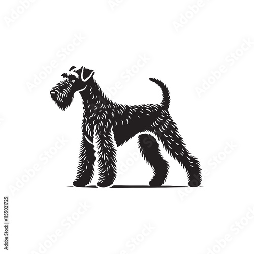 Airedale Terrier Dog Vector - Minimalist Dog Silhouette - Illustration of dog.