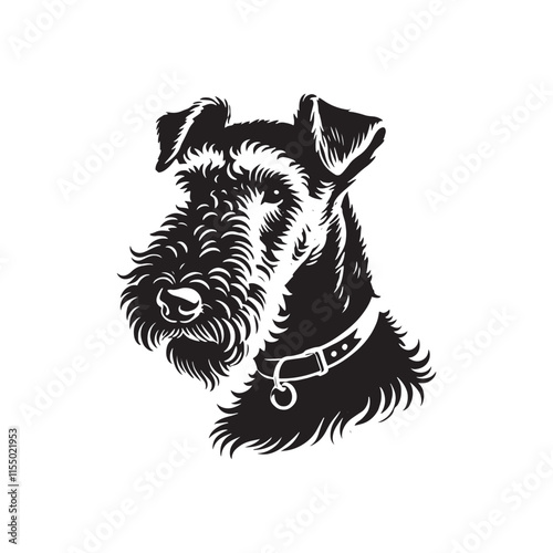 Airedale Terrier Dog Vector - Minimalist Dog Silhouette - Illustration of dog.
