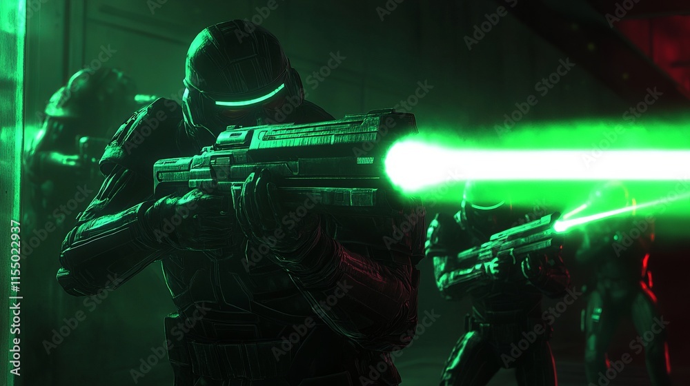 Naklejka premium Laser beam accents