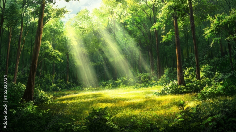 Obraz premium Modern Technology in a Bright Forest Setting