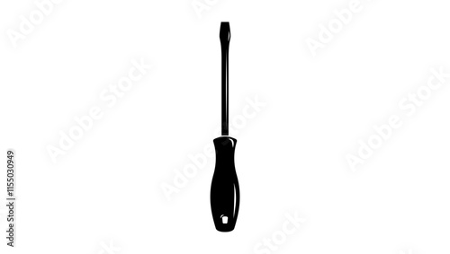 screwdriver emblem, black isolated silhouette