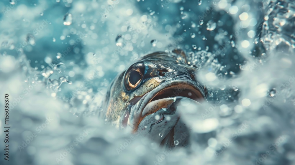 Obraz premium Sustainable Fisheries: Advocating for sustainable fishing techniques that balance marine conservation and fisheries, ensuring healthy aquatic ecosystems for future generations. 