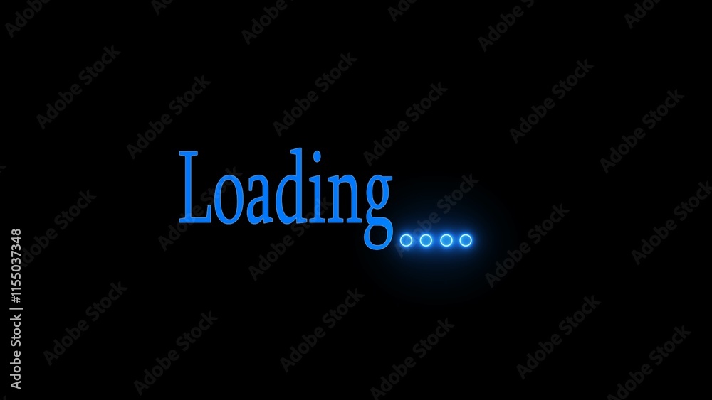 3d text loading illustration. Animation of loading icon seamless loop. Loading text icon on black background. 3d text loading illustration. Animation of loading icon seamless loop. Loading text icon on black background.