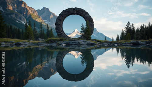Mirror reflecting infinite possibilities, symbolizing reflection and self-discovery, against a thoughtful backdrop with copy space
