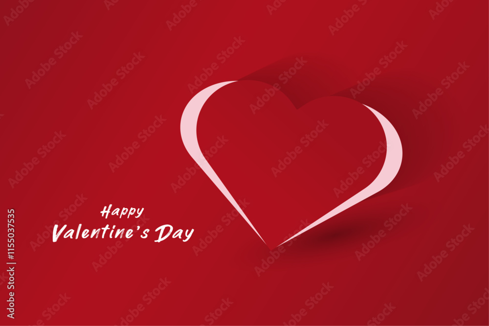 A romantic graphic with a bold red background, a hollow white heart outline, and Happy Valentines Day written in a soft, elegant font on the right. A romantic graphic with a bold red background, a hollow white heart outline, and Happy Valentines Day written in a soft, elegant font on the right.
