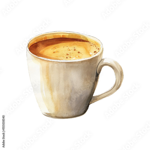 chai latte vector illustration in watercolor style