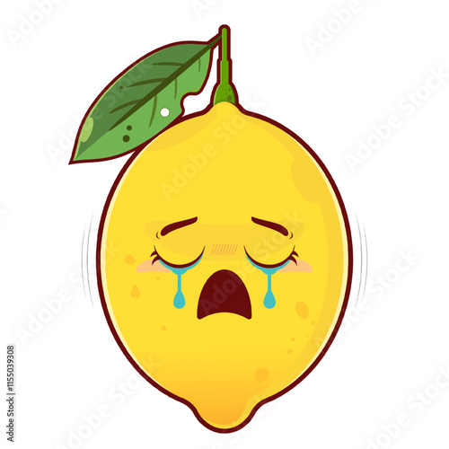 lemon crying face cartoon cute