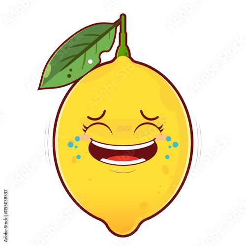 lemon laughing face cartoon cute