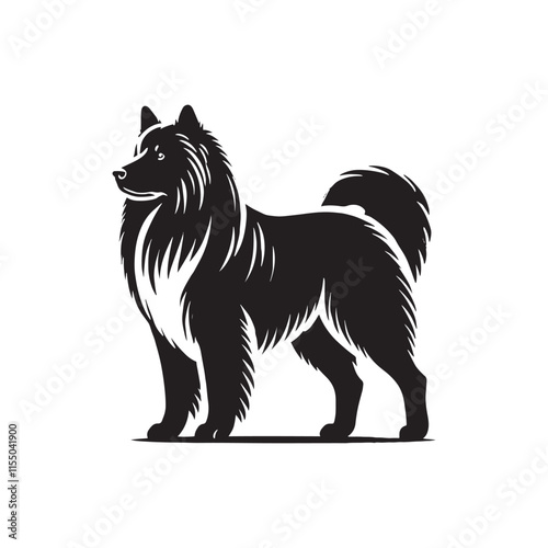 Akbash Dog Silhouette - Minimalist Dog Vector - Illustration of Akbash Dog. photo