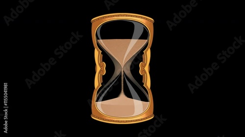 Seamless 2D Animation Hourglass Loop Sand Falling and Flipping Continuously Symbolizing Time Waiting Patience and Endless Cycles Perfect for Time-Lapse and Video Editing Projects