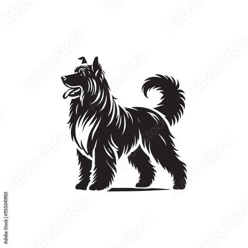 Akbash Dog Silhouette - Minimalist Dog Vector - Illustration of Akbash Dog. photo