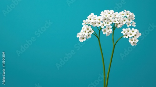 Beautiful White Flowers Blooming in Lush Spring Garden with Vibrant Green Foliage photo