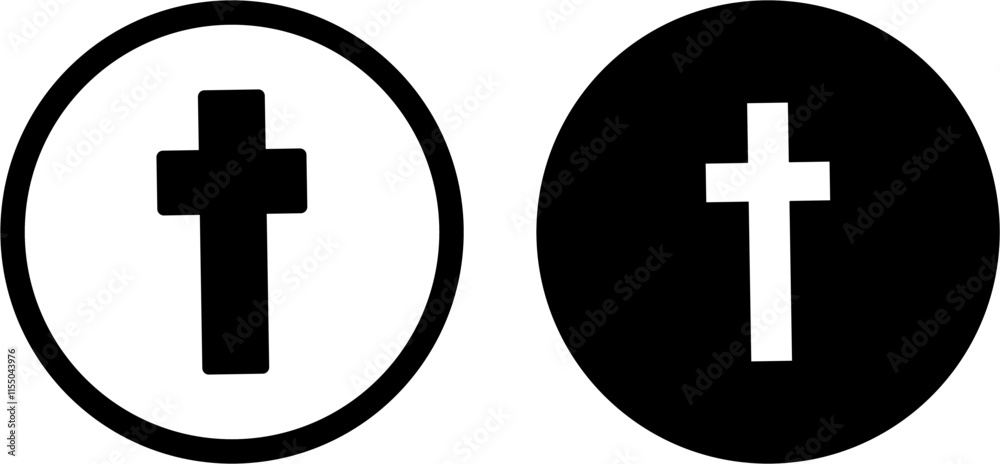 Obraz premium Cross enclosed in circles 