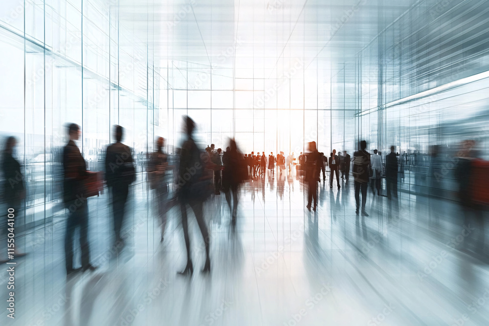 Blurred business people meeting in office interior with space for business brainstorming background design
Blurred business people meeting in office interior with space for business brainstorming background design
