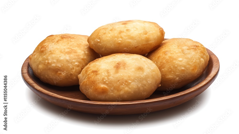 Bowl of fried bread isolated on white background with clipping path Bowl of fried bread isolated on white background with clipping path
