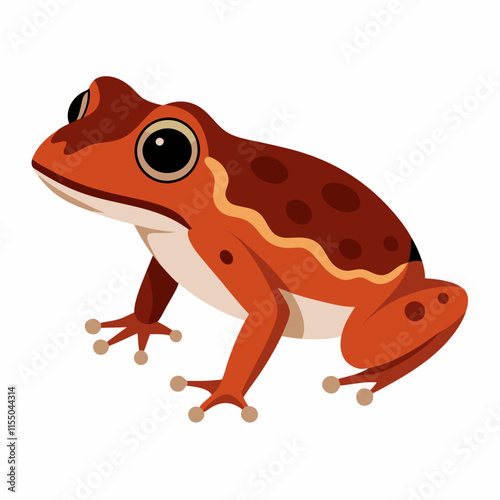 A realistic full-body image of the common coqui frog, showcasing its detailed features and vibrant colors.