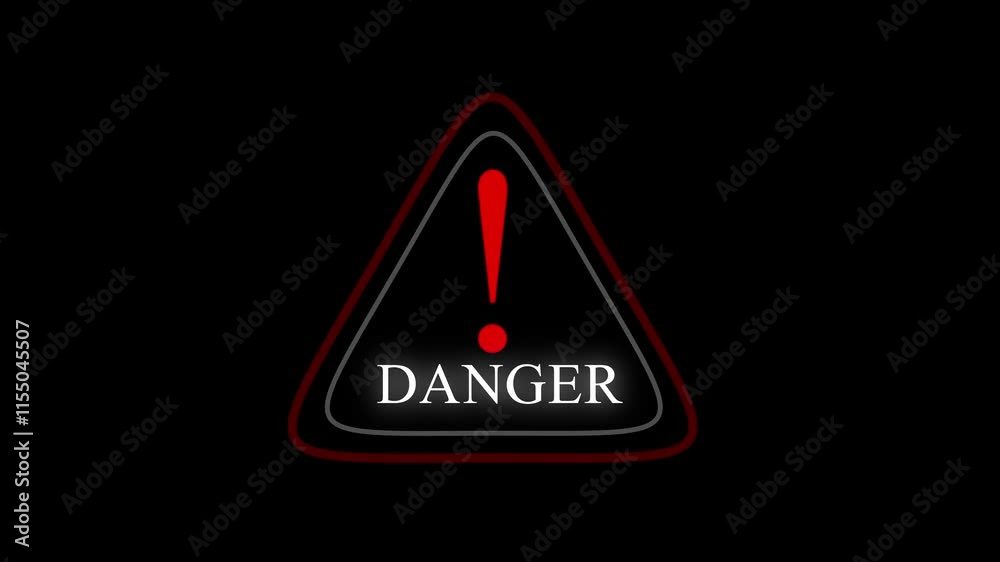 Danger sign error icon, danger triangle animated icon .Warning icon, danger icon 4k animation. Background is Black color & colorful icon Danger sign error icon, danger triangle animated icon .Warning icon, danger icon 4k animation. Background is Black color & colorful icon