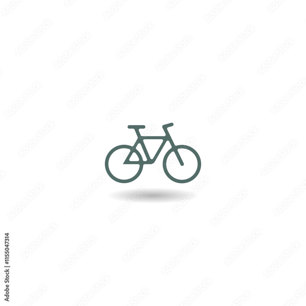 Bike simple icon with shadow Bike simple icon with shadow