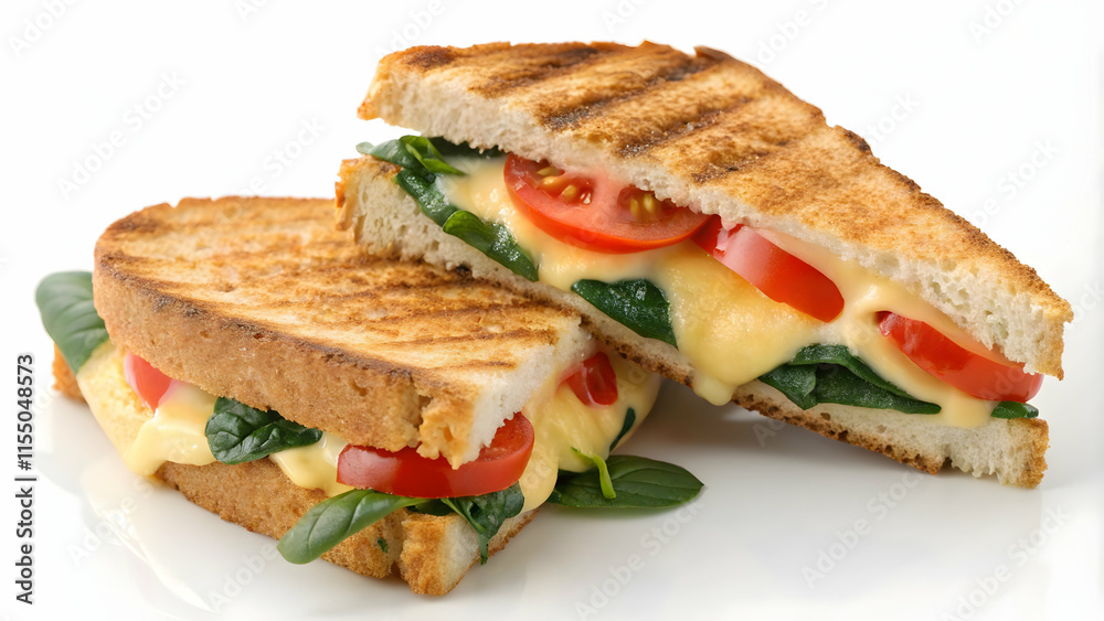 Grilled Sandwich with Cheese, Spinach, and Tomato Grilled Sandwich with Cheese, Spinach, and Tomato