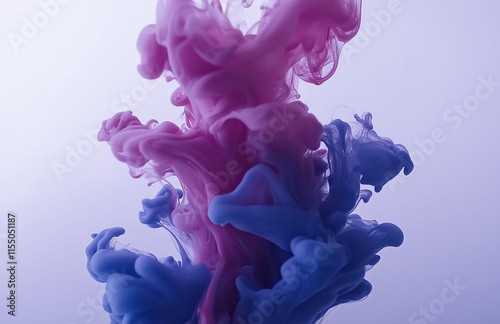 Vivid and colorful ink flowing gracefully in water, set against a crisp white background. Captured in high-resolution photography, showcasing insane detail and professional color grading for a stunnin photo