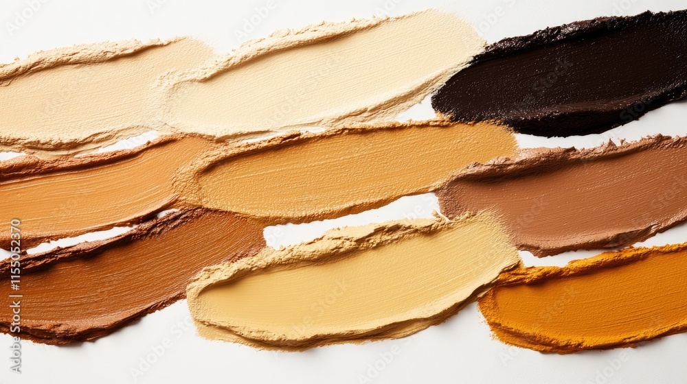 Smooth Strokes of Multicolored Paints on White Background Smooth Strokes of Multicolored Paints on White Background
