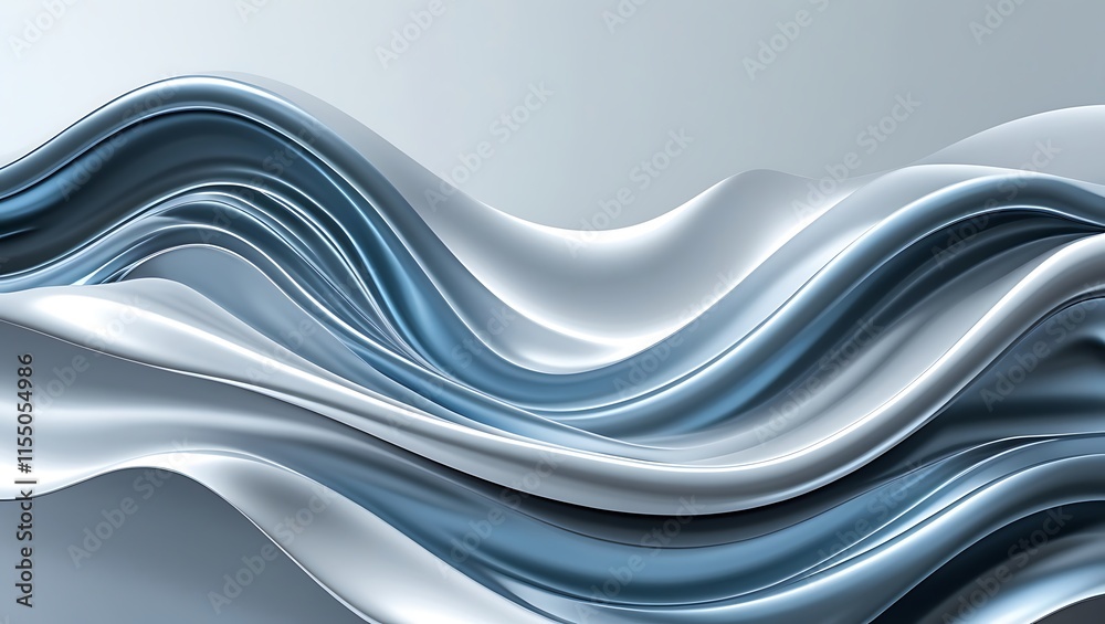 Obraz premium Abstract Silver Blue Liquid Wave Abstract Background