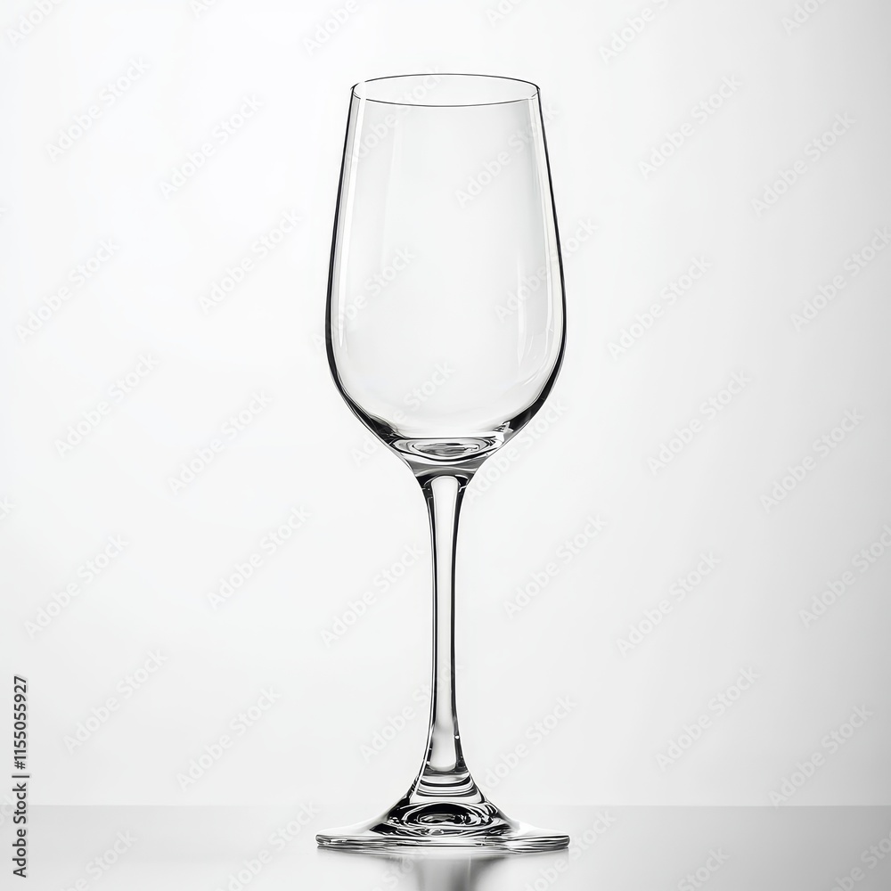 Empty clear wine glass on white background. Empty clear wine glass on white background.