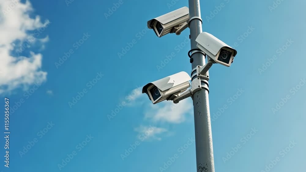 The Surveillance Camera on Pole The Surveillance Camera on Pole