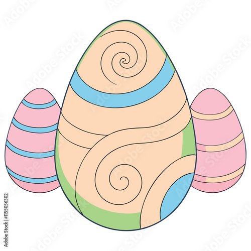 Celebrate Easter Day with this delightful collection of graphic elements in vector illustration style  Vector Illustration photo