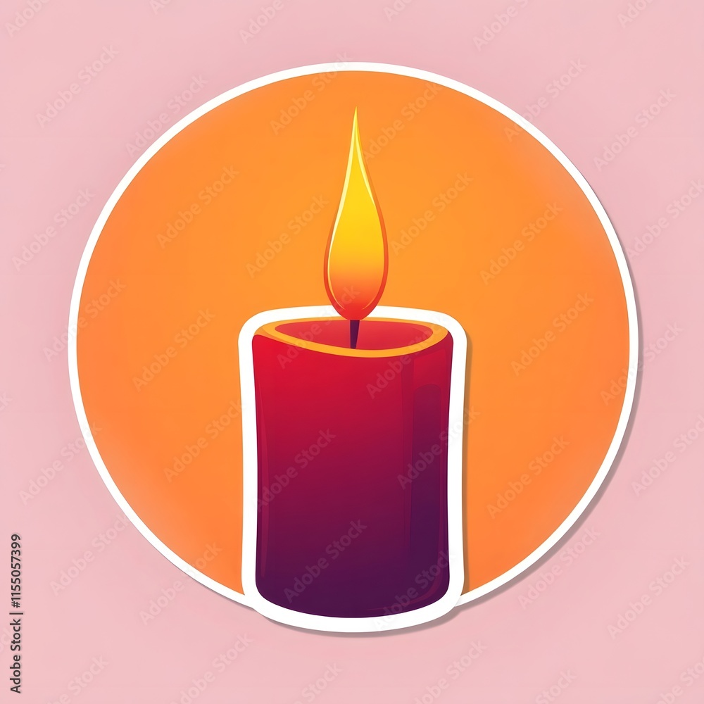 Warm candle glow illuminates a serene space with soft pink background and orange accents to create a calming atmosphere