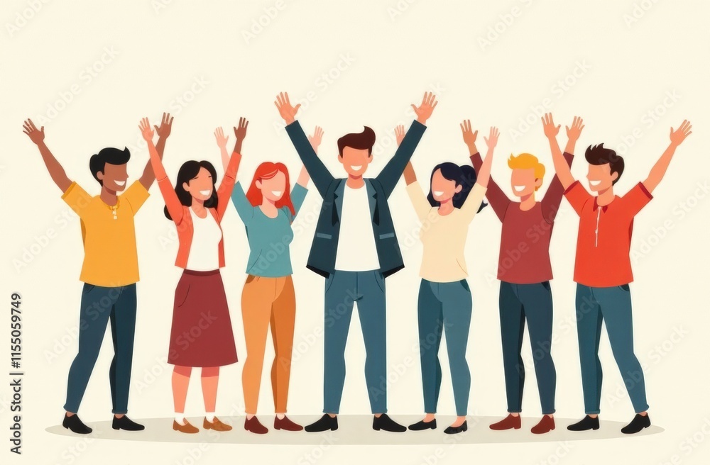 Obraz premium Diverse culture in society and social justice together as a crowd of diverse people representing the Black community and history, or a cultural celebration of diversity.