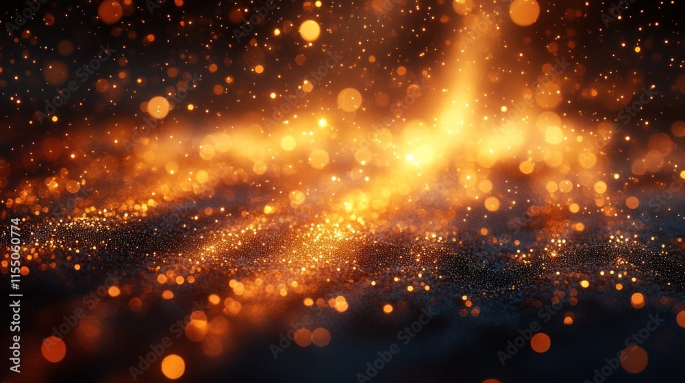 Fototapeta premium Golden Glitter Sparkle Background: Abstract Festive Texture