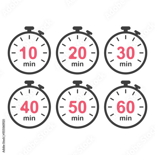 Set of timing icons, set of timing icons