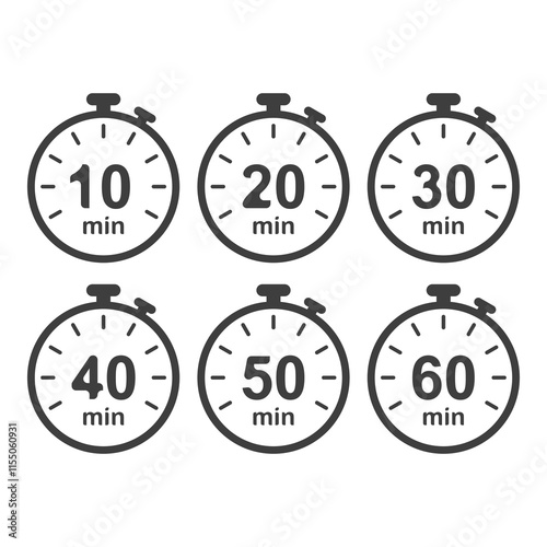 Set of timing icons, set of timing icons