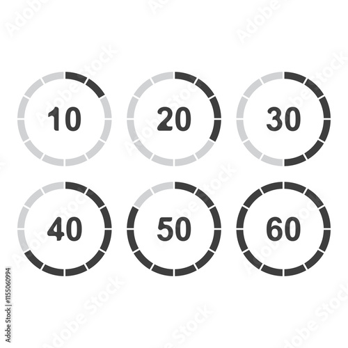 Set of timing icons, set of timing icons